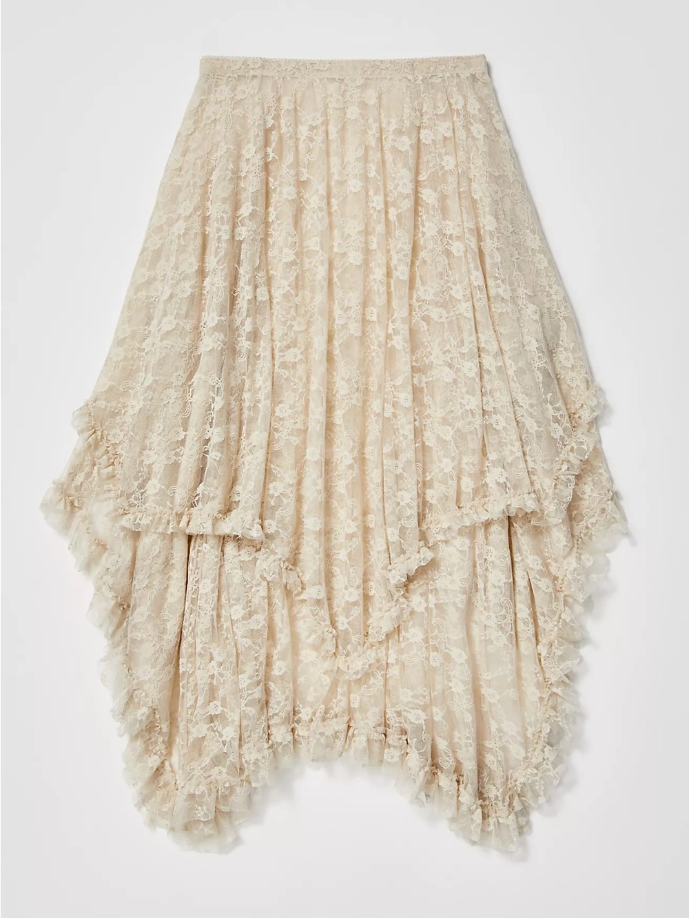Free People Intimately French Courtship Lace Maxi Skirt Cream Small S - Picture 11 of 13